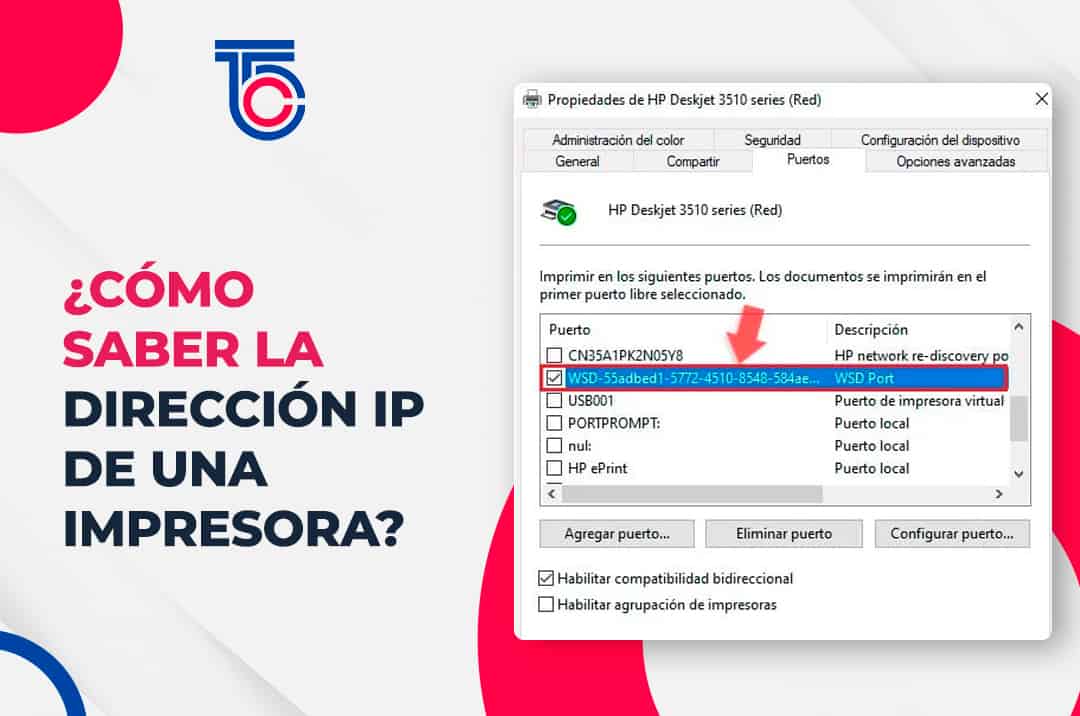 direccion IP de una impresora