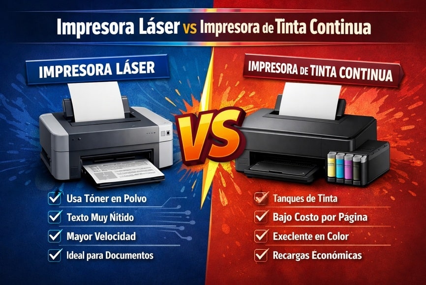 impresora laser vs tinta continua